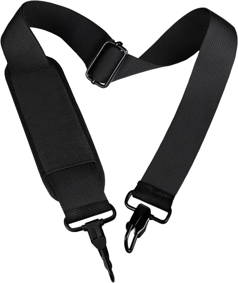 AREYLO Universal Replacement Laptop Shoulder Strap, Durable 55" Adjustable Comfortable Belt with Metal Hooks for Briefcase, Computer Messenger Bag, Laptop Case Luggage/Duffel/Camera, (Black) - Image 1